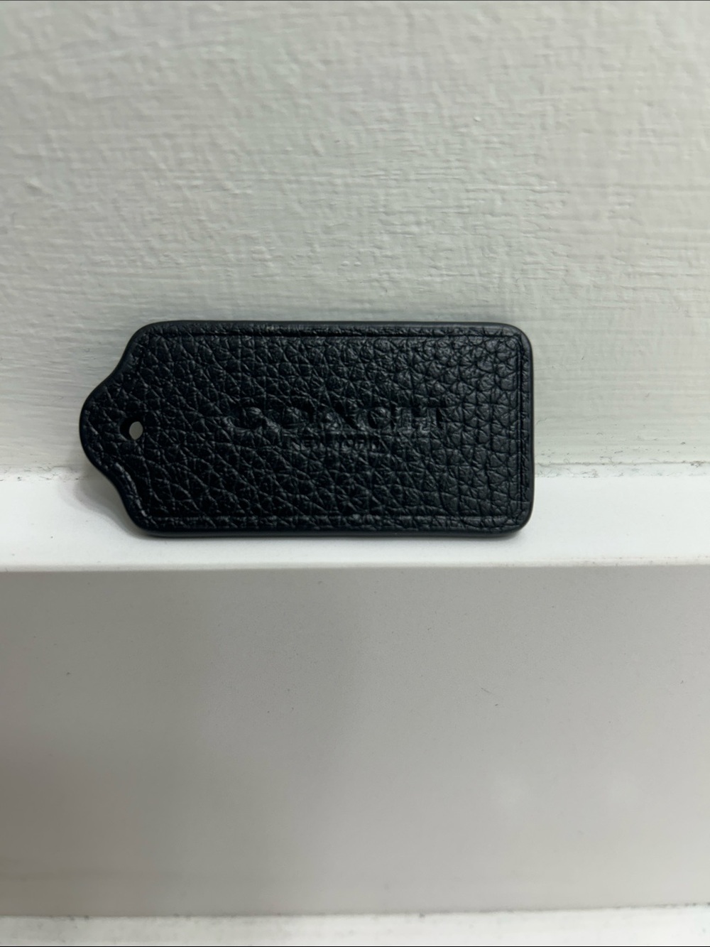 Coach Black Pebbled Leather Hang Tag